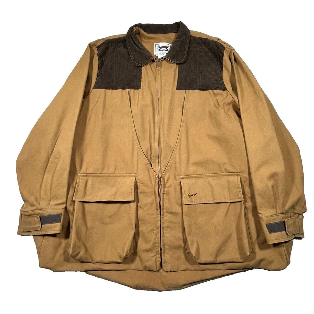 Vintage Duxbak Hunting Field Jacket 2XL Tan Brown Corduroy Collar